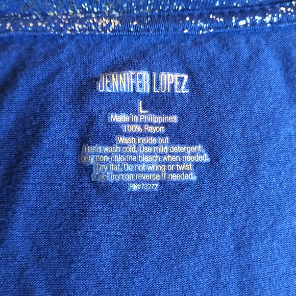 J Lo Shimmery Soft Tee Top EUC L - Picture 3 of 3